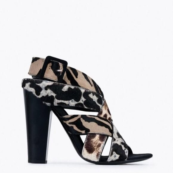 Giuseppe Zanotti / Alien Dubai Pony sandal Crisscross Heel Animal Print 38.5 - Picture 7 of 7